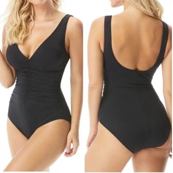 Coco Reef  Keepsake Solitaire V-Neck One-Piece Swimsuit - Picture 1 of 12